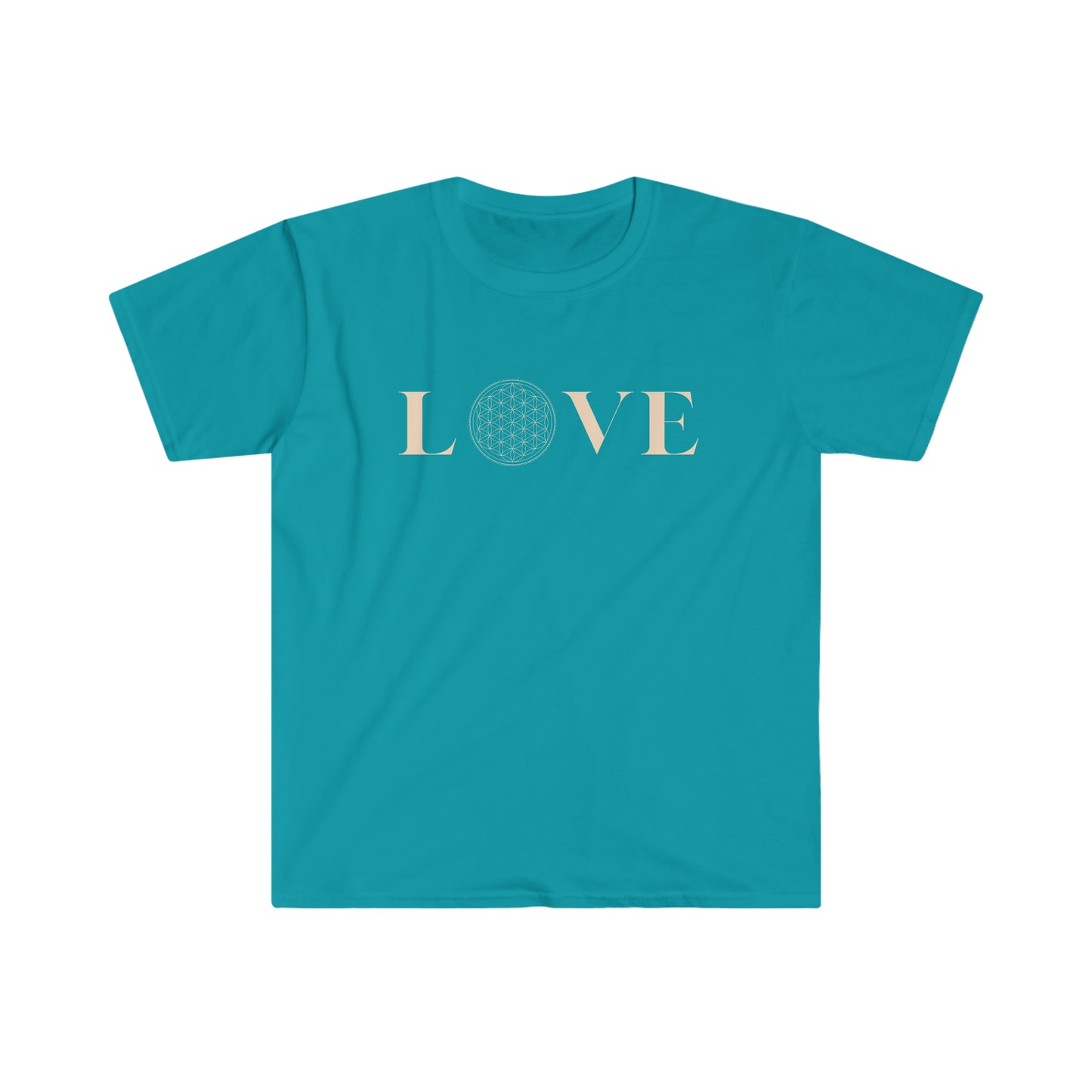 Love! Sacred geometry flower of life. Inspirational tee. 100% soft cotton
