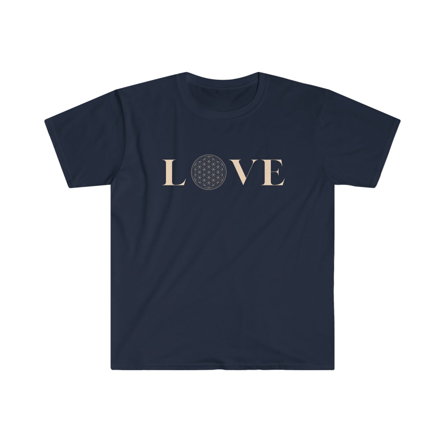 Love! Sacred geometry flower of life. Inspirational tee. 100% soft cotton