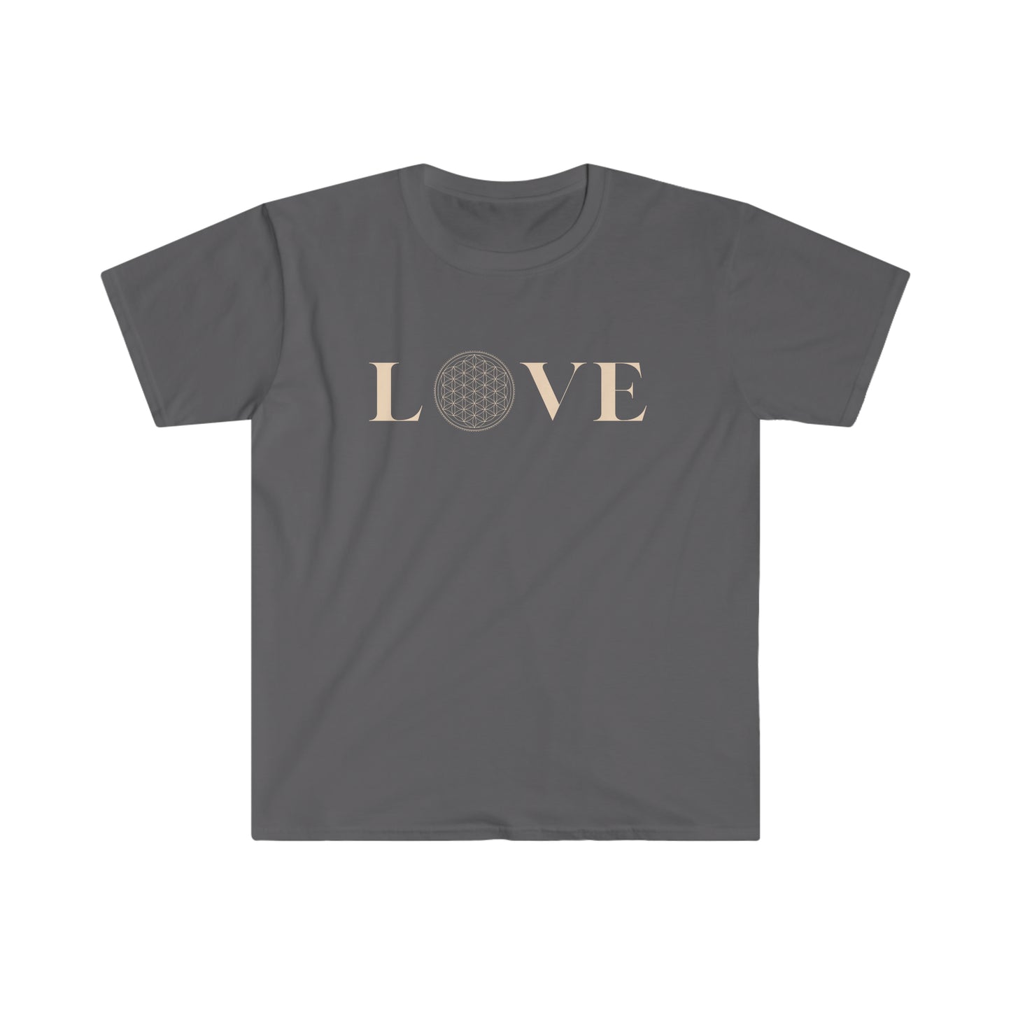 Love! Sacred geometry flower of life. Inspirational tee. 100% soft cotton