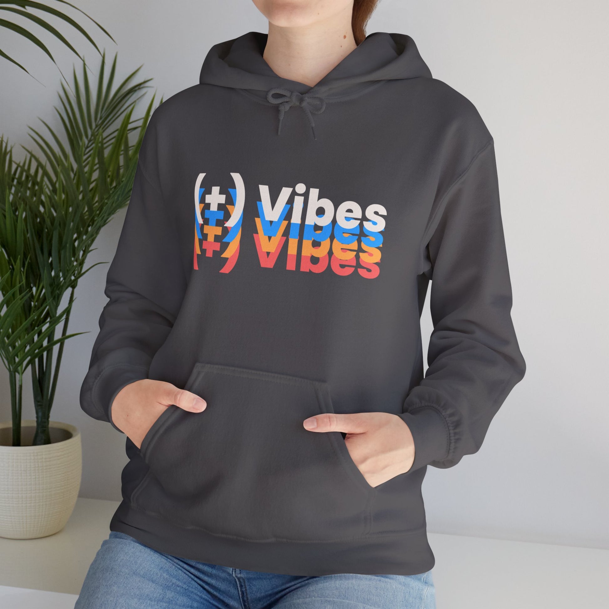 (+) VIBES!  Heavy Blend™ Hooded Sweatshirt