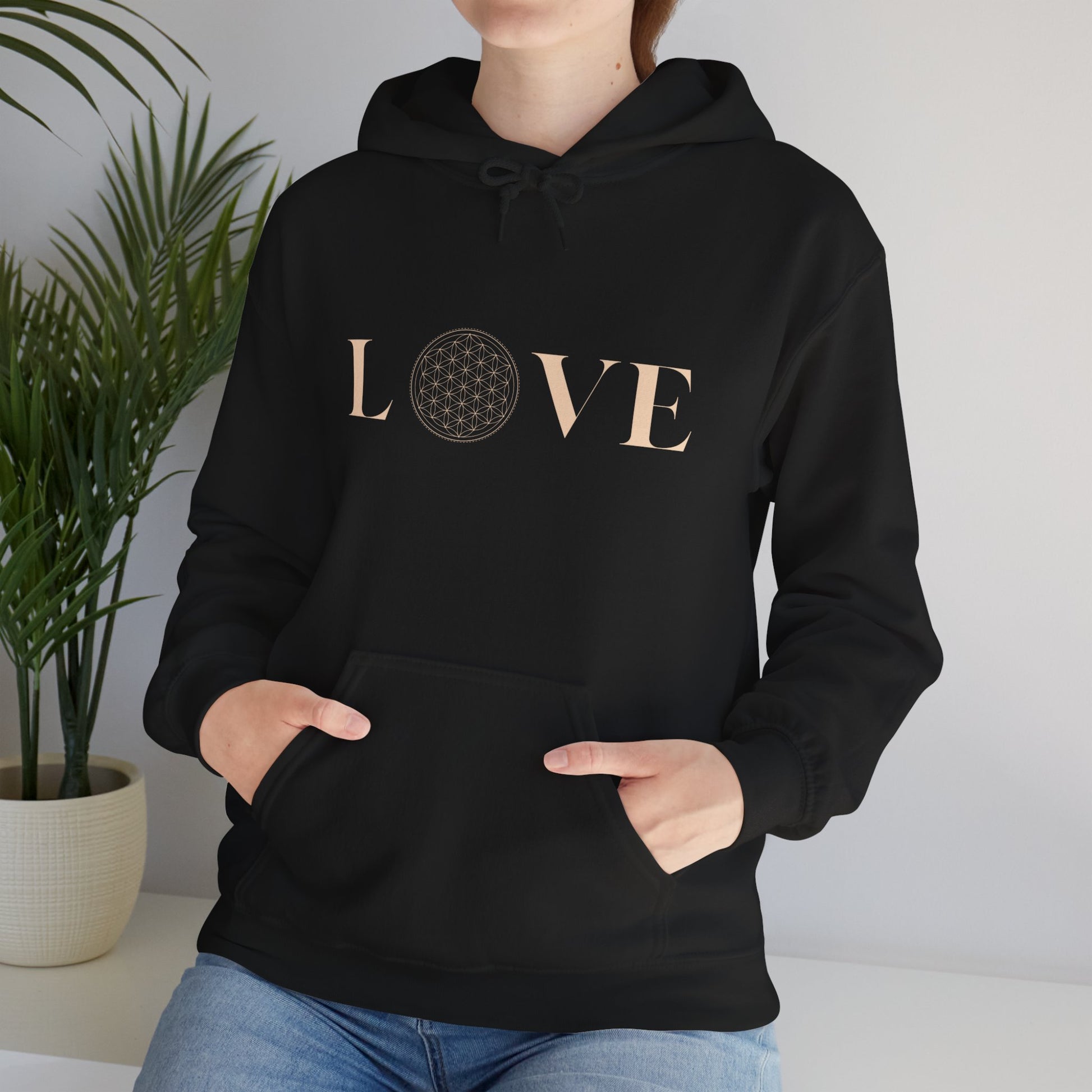 Love! Sacred geometry flower of life. Heavy Blend Hooded Sweatshirt