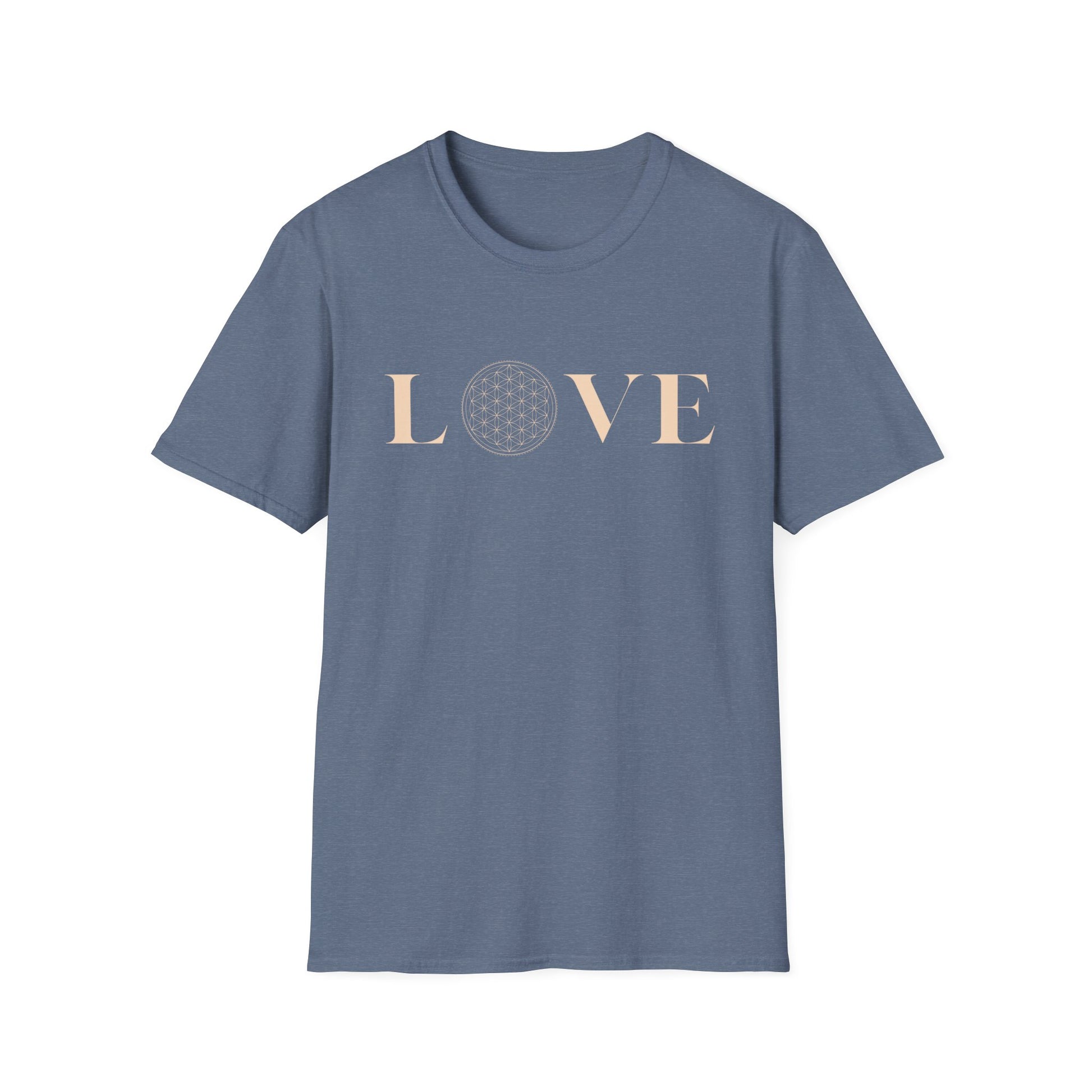 Love! Sacred geometry flower of life. Inspirational tee. 100% soft cotton