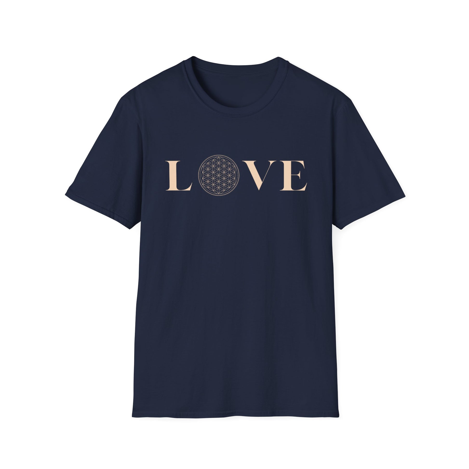 Love! Sacred geometry flower of life. Inspirational tee. 100% soft cotton