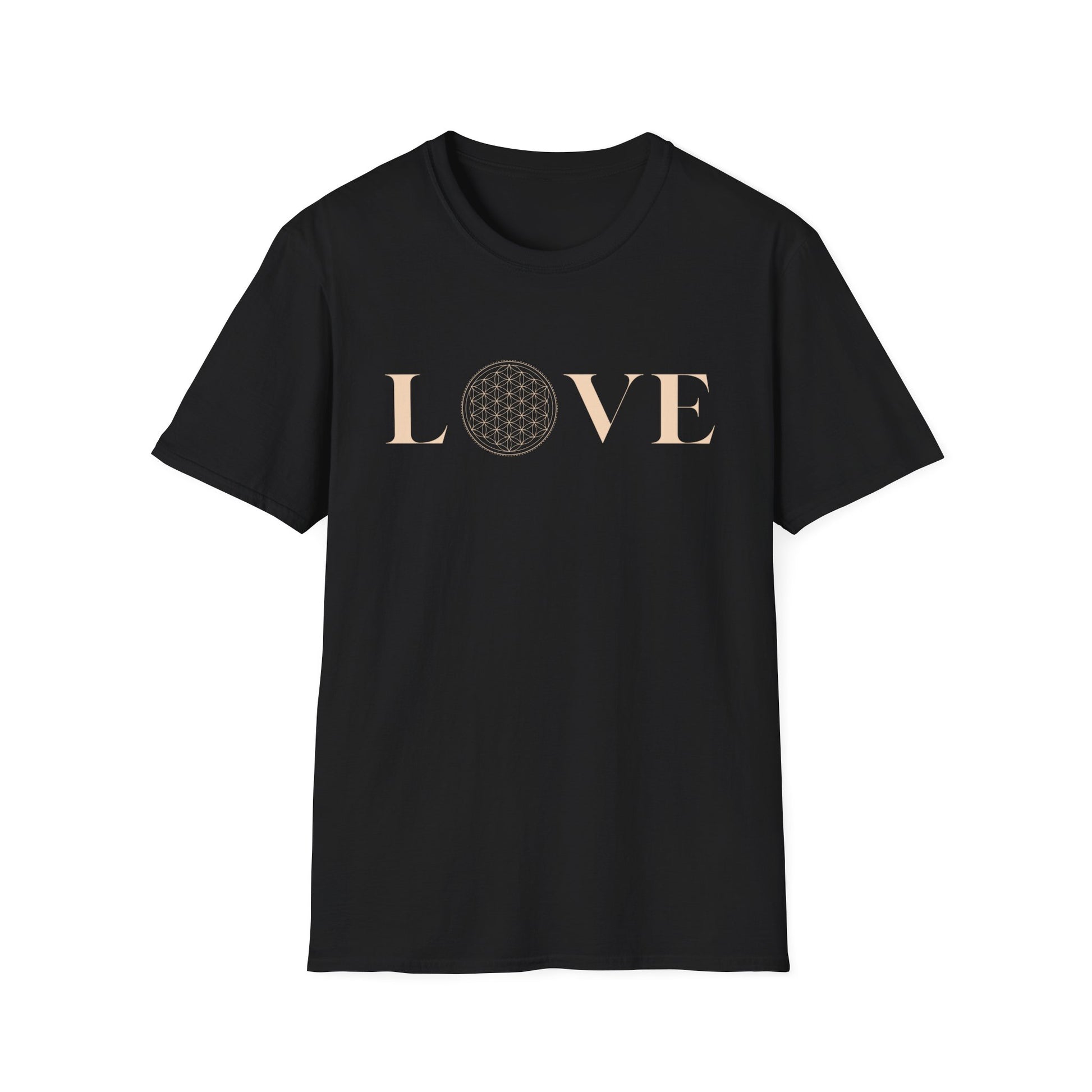 Love! Sacred geometry flower of life. Inspirational tee. 100% soft cotton