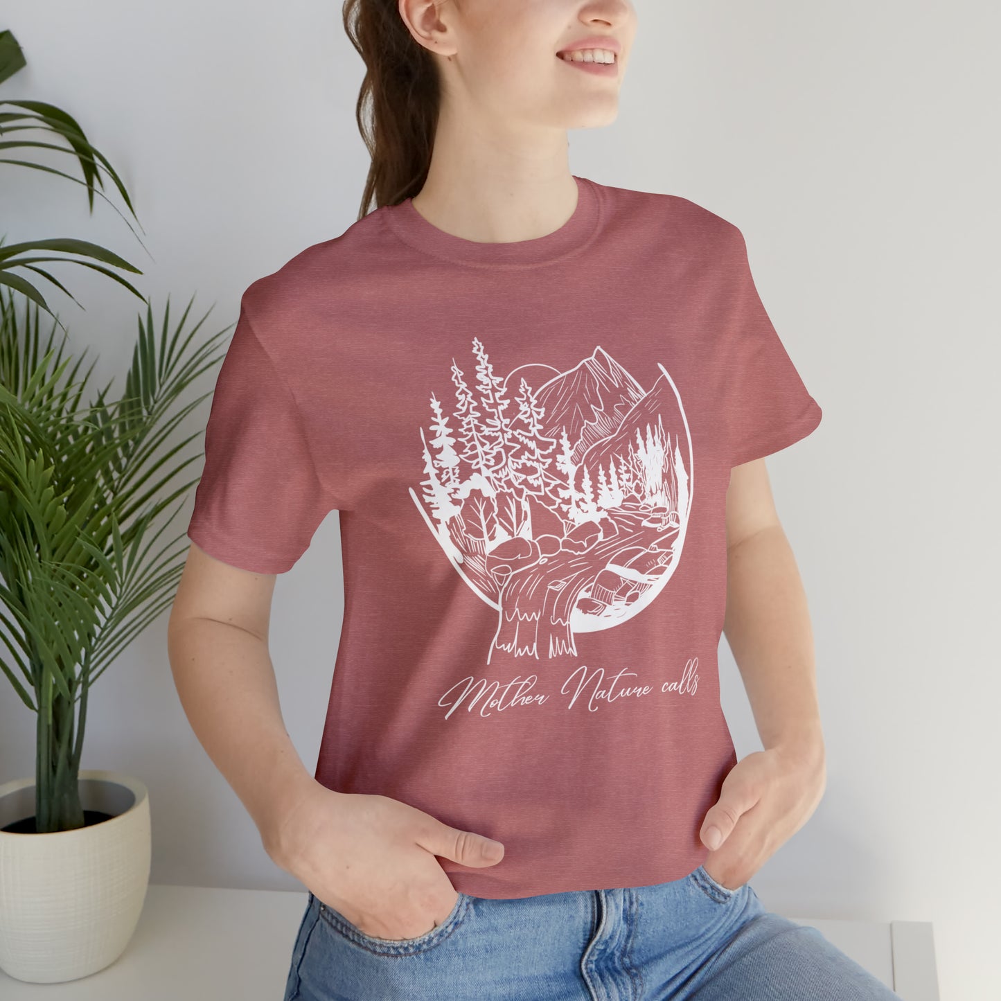 Mother Nature calls! Inspirational Jersey Short Sleeve Tee