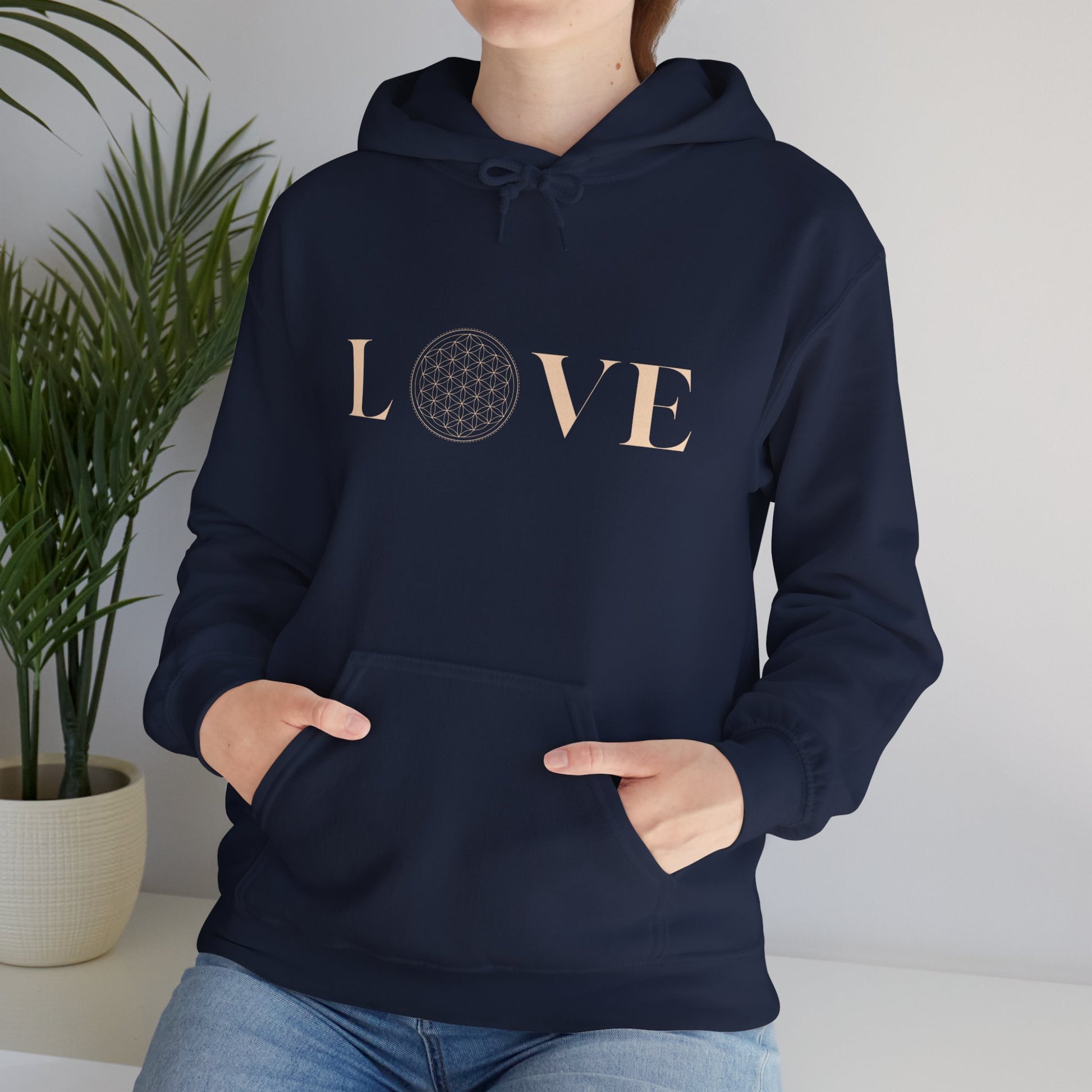 Love! Sacred geometry flower of life. Heavy Blend Hooded Sweatshirt