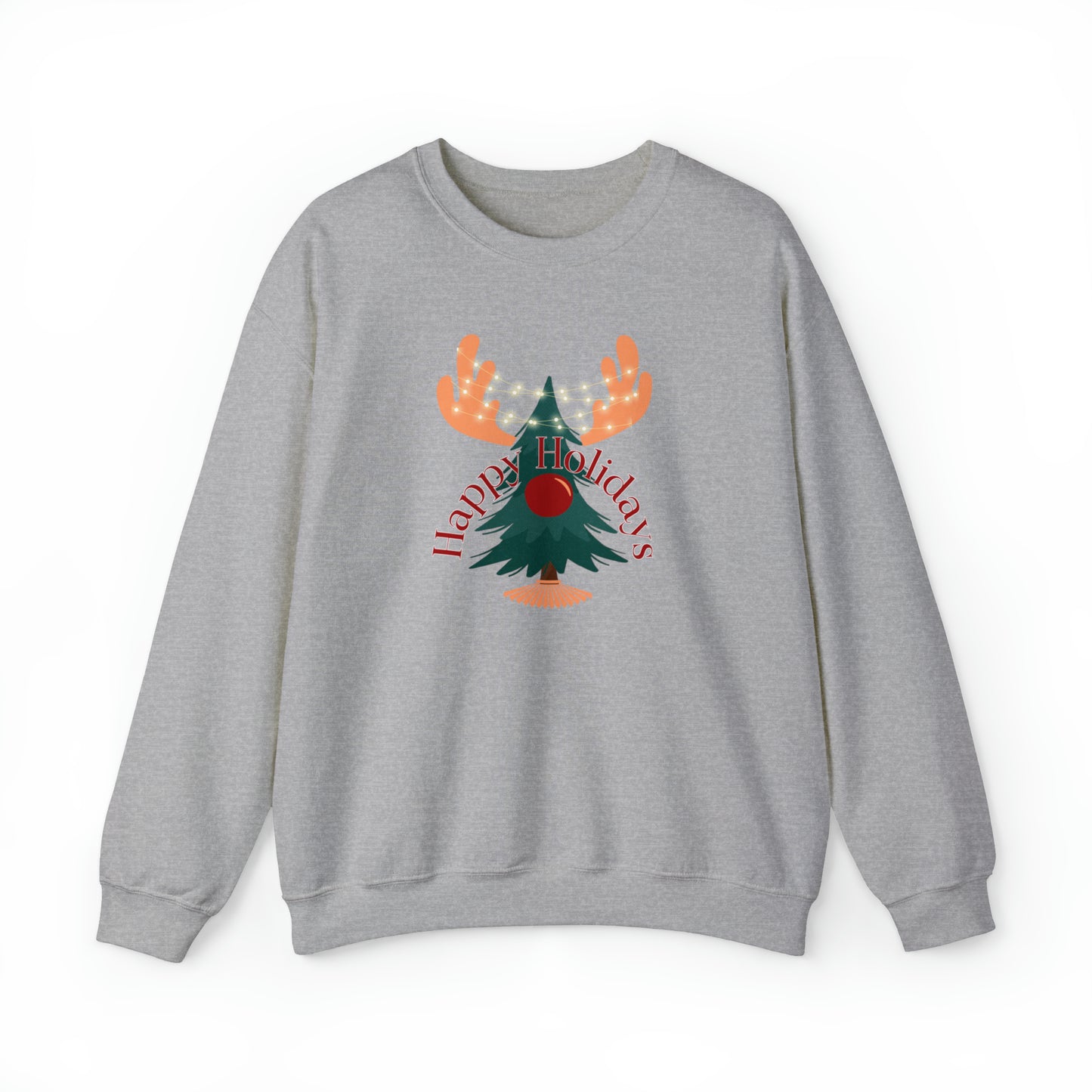 Happy Holidays reindeer Unisex Heavy Blend™ Crewneck Sweatshirt