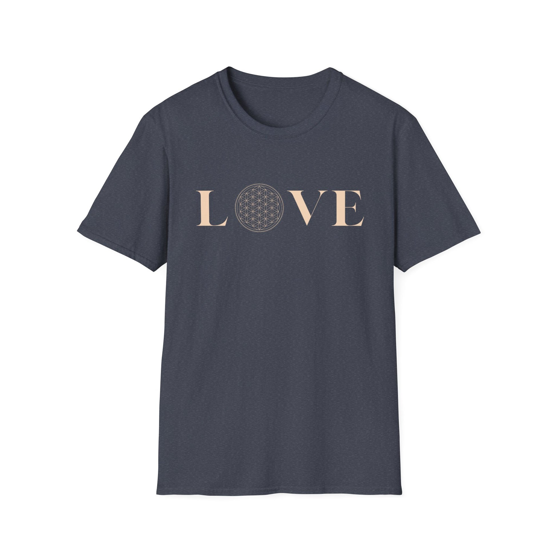Love! Sacred geometry flower of life. Inspirational tee. 100% soft cotton