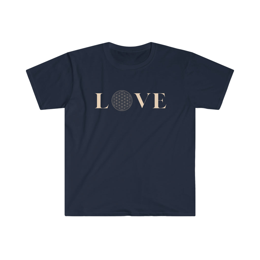 Love! Sacred geometry flower of life. Inspirational tee. 100% soft cotton