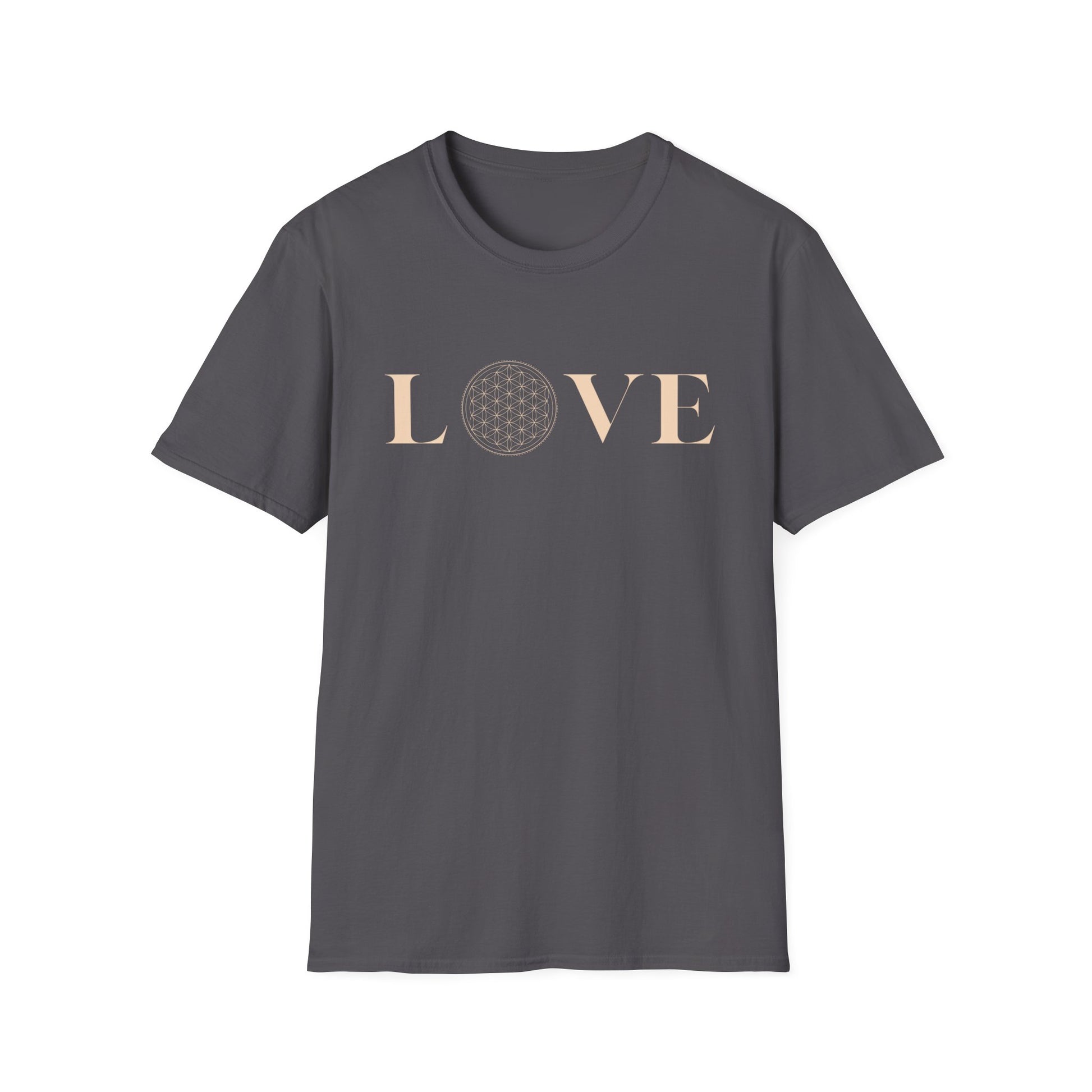 Love! Sacred geometry flower of life. Inspirational tee. 100% soft cotton